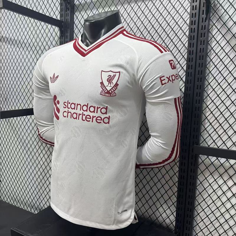 Liverpool Visitante Versión Jugador 2026/27 (Blanca, Manga Larga) 7