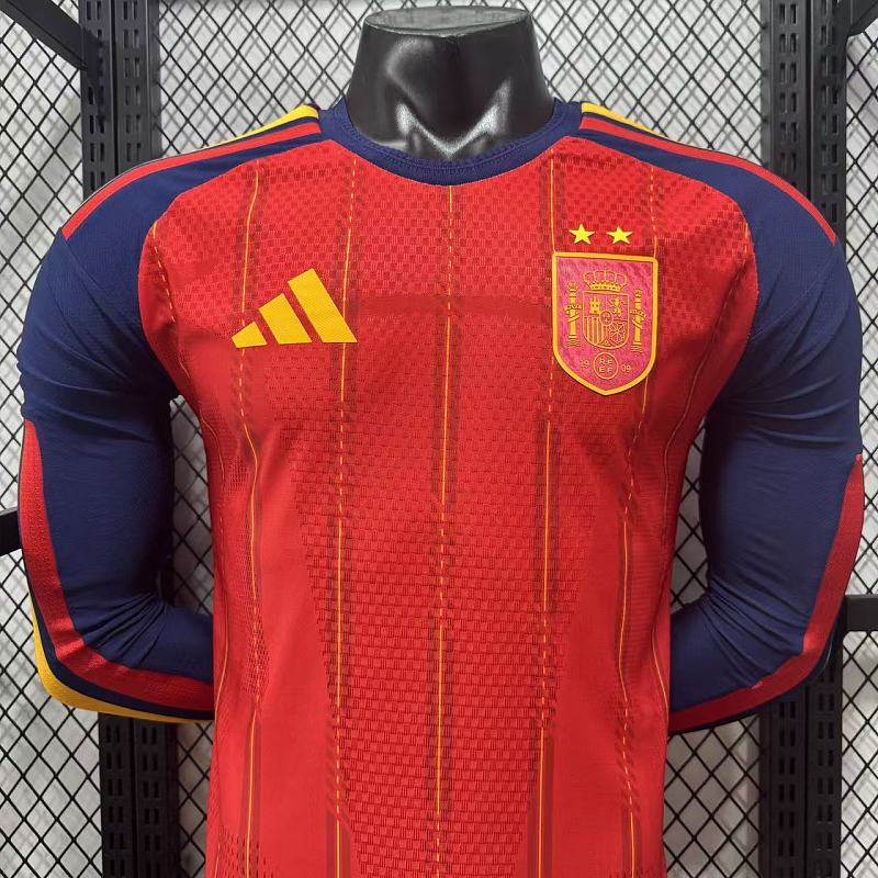 España Local Versión Jugador 2026 (Roja, Manga Larga) 3