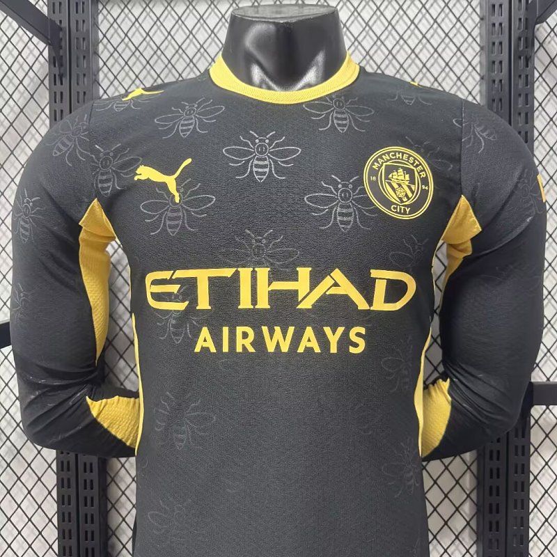Manchester City Visitante Versión Jugador 2026/27 (Negra, Manga Larga) 10