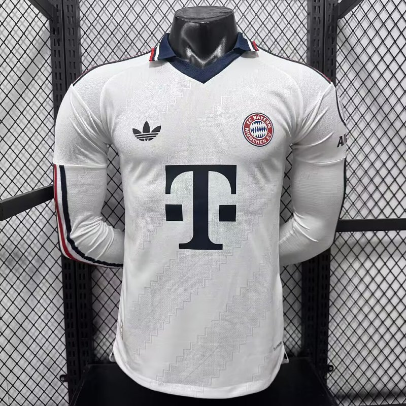 Bayern Munich Visitante Versión Jugador 2026/27 (Blanca, Manga Larga)