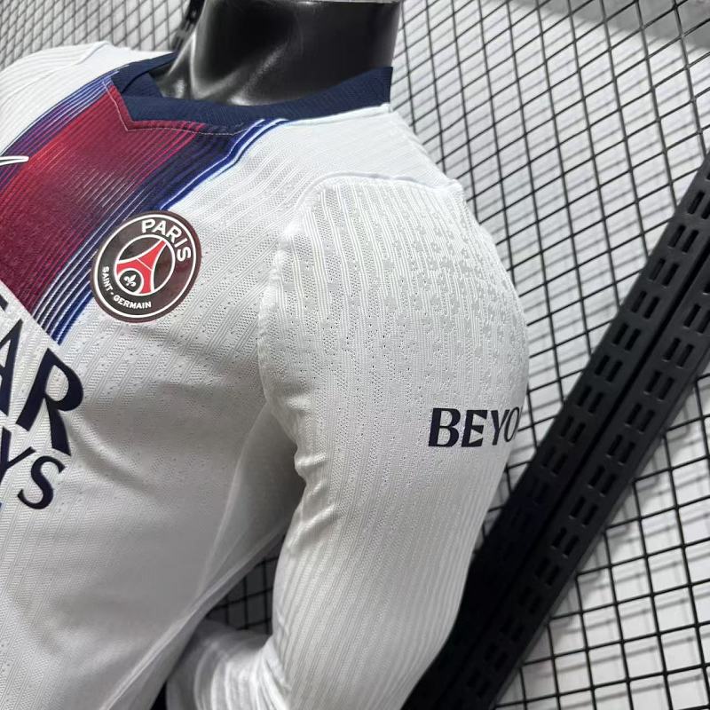 Paris Saint-Germain Visitante Versión Jugador 2026/27 (Blanca, Manga Larga) 3
