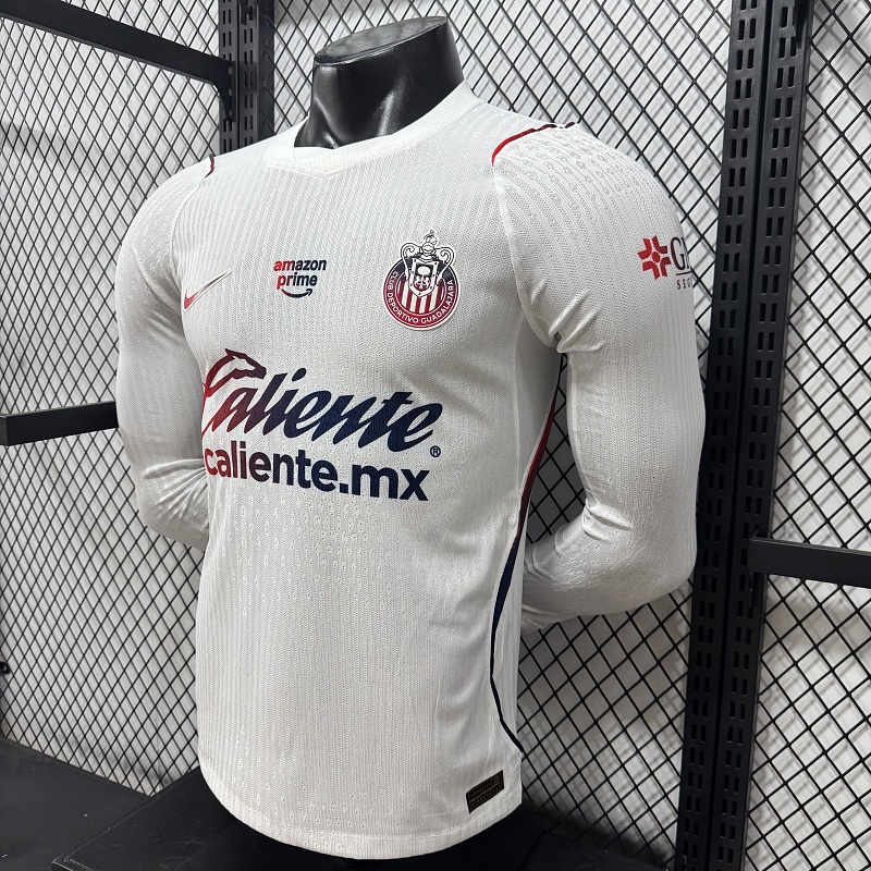 Chivas Guadalajara Visitante Versión Jugador 2026/27 (Blanca, Manga Larga) 5
