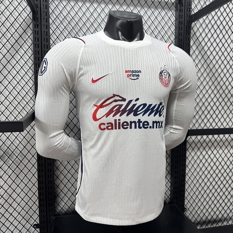 Chivas Guadalajara Visitante Versión Jugador 2026/27 (Blanca, Manga Larga) 6
