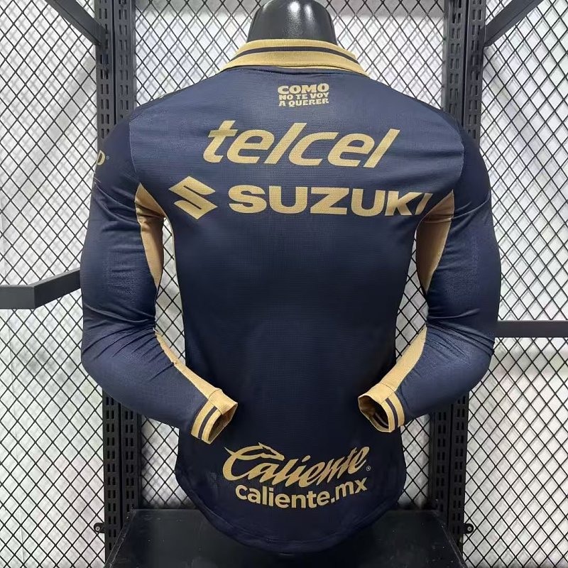Pumas UNAM Visitante Versión Jugador 2026/27 (Azul Marino, Manga Larga) 2