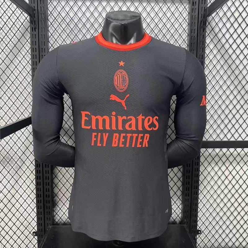 AC Milan Tercera Versión Jugador 2026/27 (Negra, Manga Larga)