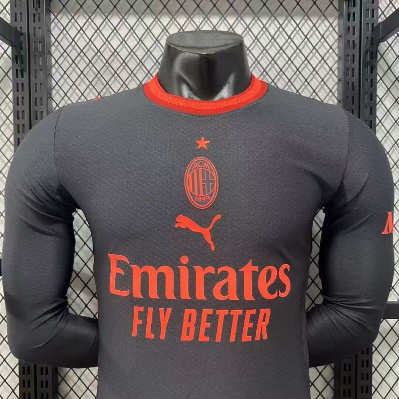 AC Milan Tercera Versión Jugador 2026/27 (Negra, Manga Larga) 3